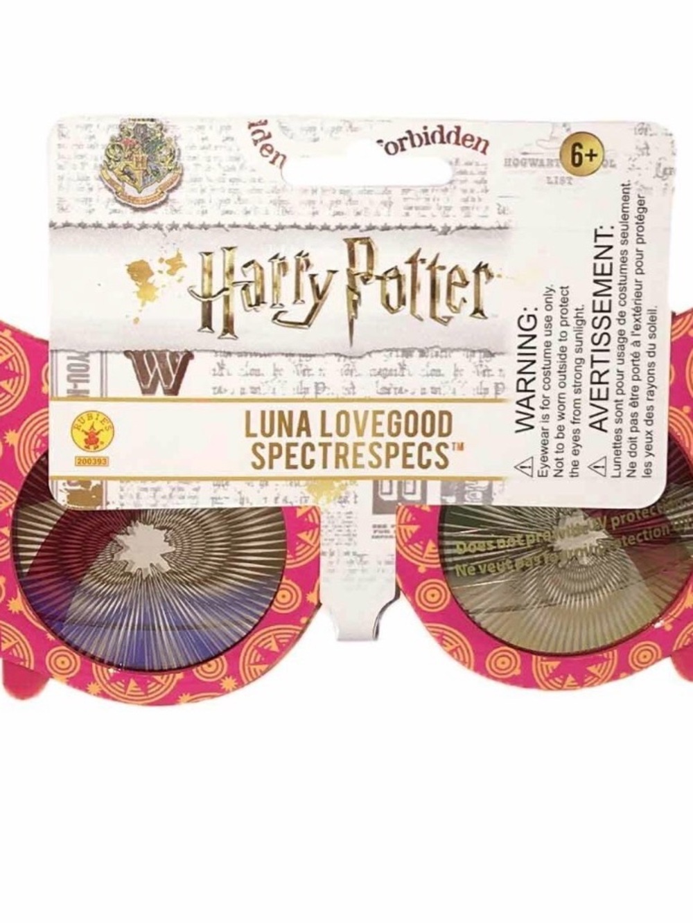 Warner Bros. Luna Lovegood Spectrespecs Pink and Gold Novelty Glasses